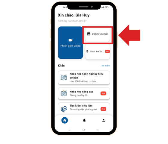 Text Translation menu
